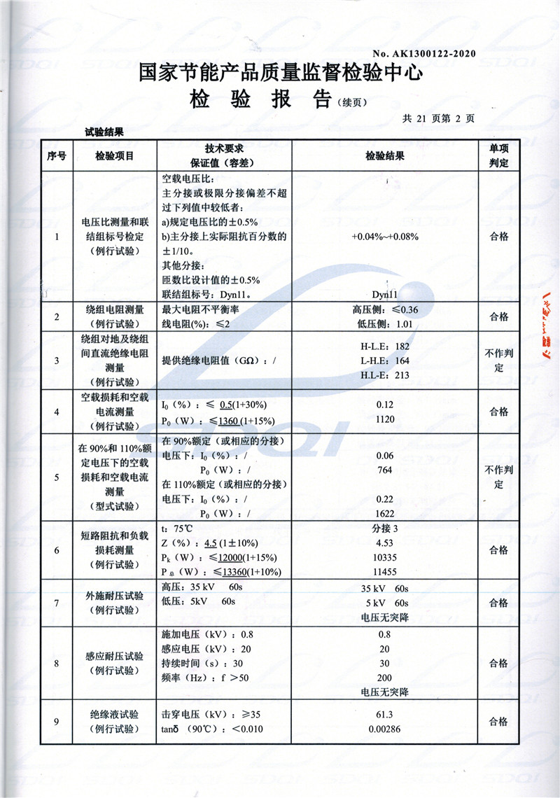 高低压试验报告-S11-1250沙坪坝沙坪坝沙坪坝油浸式变压器-2.jpg